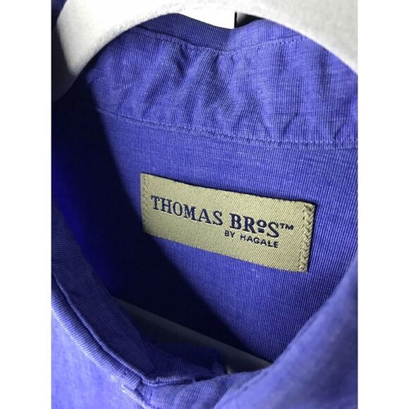 Thomas Bros by Hagale NOTRE DAME Embroidered Logo Blue Button Down Shirt Large - Picture 3 of 6